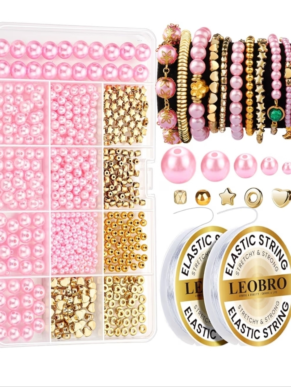 Pink and Gold Bracelet Making Kit